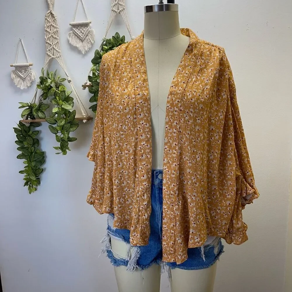 Free People Floral Ruffle Top